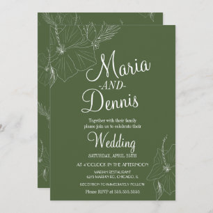 Invitation Hibiscus simpleLigne tropicale verte