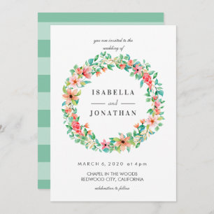 Invitation Hibiscus tropical Aquarelle mariage de couronne