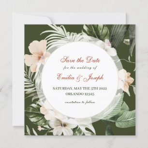 Invitation Hibiscus tropical boho pastel floral Enregistrer l