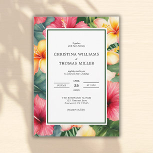 Invitation Hibiscus tropical Destination Florale Mariage