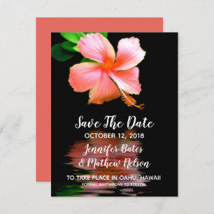 Invitation Hibiscus tropical Enregistrer la date Annonces