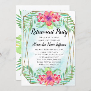 Invitation Hibiscus Tropical Luau Beach Retraite Party