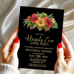 Invitation Hibiscus tropical Mariage floral après la fête