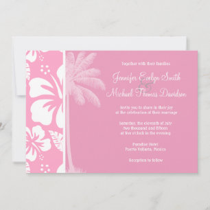 Invitation Hibiscus Tropical Rose Carnation; Palme D'Été