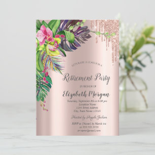 Invitation Hibiscus Tropical Rose Gold Drives Retraite