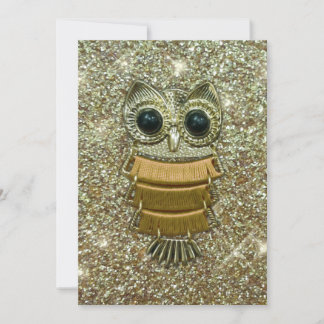 Invitation Hibou des bijoux d'or