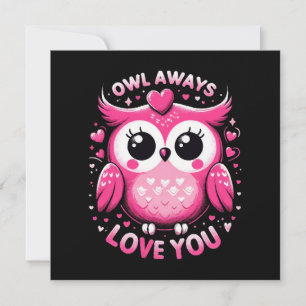 Invitation Hibou t'aime toujours - Saint-Valentin