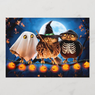 Invitation Hiboux d'Halloween
