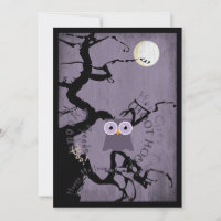Hiboux et Déplaisant Arbre griffé pour Halloween