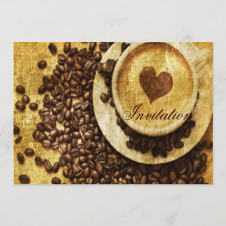 Invitation Hic Java cappuccino Coffee Beans Coffee Lover