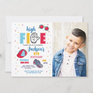 Invitation High Five Birthday Lunettes de soleil 5th Photo Bo
