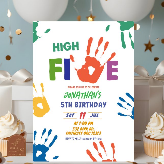 Invitation High Five Boy Birthday (Créateur téléchargé)