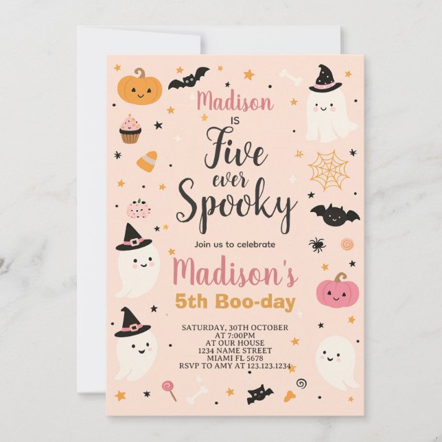 Invitation High Five Enfants Éffrayants Halloween Anniversair (Devant)