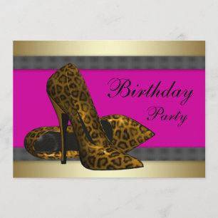 Invitation High Heures & Fuchsia Hot Pink Leopard Anniversair