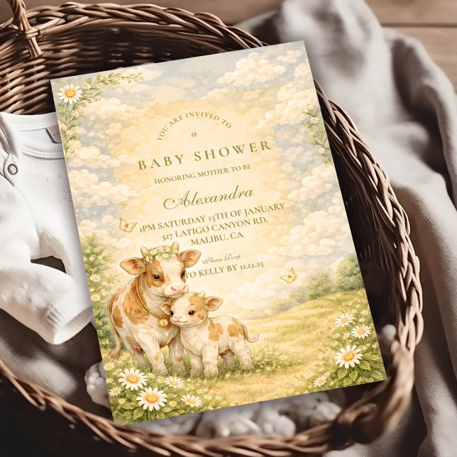 Invitation Highland Cow Baby Shower (Créateur téléchargé)