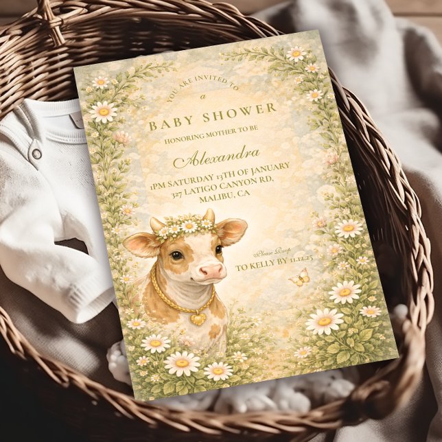 Invitation Highland Cow Countryside Baby Shower (Créateur téléchargé)