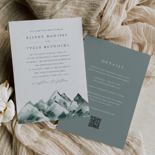 Invitation Highland   Mariage à deux côtés de la chaîne de mo