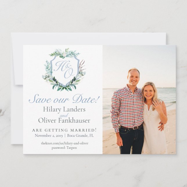 Invitation Hilary et Oliver Sauvegardent la Date (Devant)