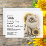 Invitation Himalaya Kitten Chat Sunflowers 30e anniversaire<br><div class="desc">Belle chatte himalayenne avec tournesol 30ème anniversaire invitation pour les femmes. Cette carte peut être conçue pour n'importe quel âge. Contactez-moi pour obtenir de l'aide sur votre personnalisation ou pour demander d'autres produits d'appariement ou de coordination pour votre célébration.</div>