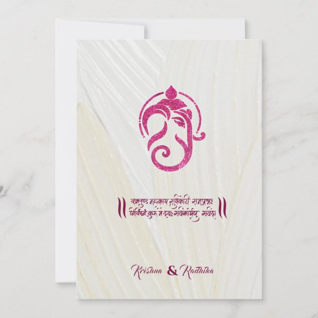 Invitation hindou Ganesha pour mariage indien (Devant)