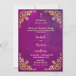 Invitation hindoue du mariage indien Ganesha