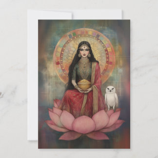 Invitation Hindu Goddess Lakshmi Art Nouveau Mosaic Portrait