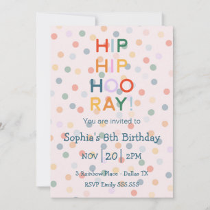 Invitation Hip Hooray Boy Girl Anniversaire Party Rainbow