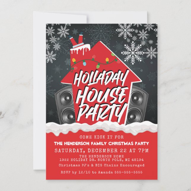 Invitation Hip Hop Christmas House Party Noël  (Devant)