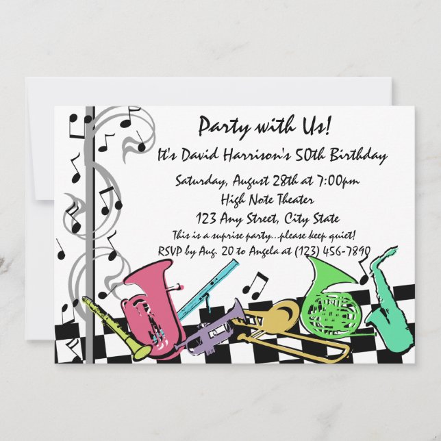 Invitation Hip hop de musique (Devant)