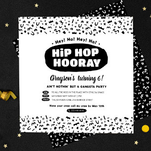 Invitation Hip hop Hooray Anniversaire, 90s Old School Rap Ly