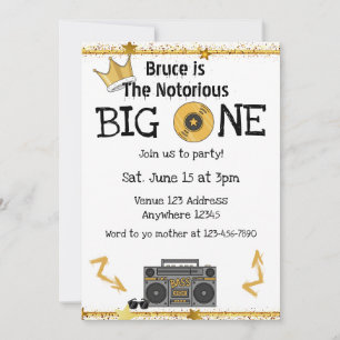 Invitation Hip Hop Notorious Big ONE 1er Anniversaire