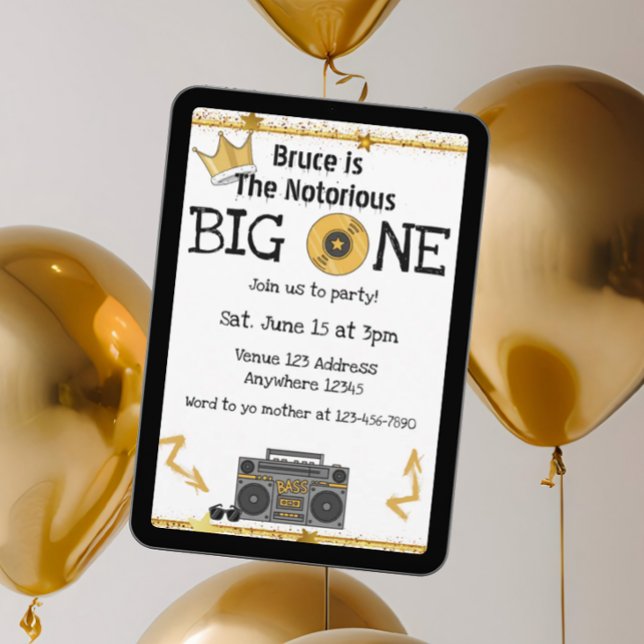 Invitation Hip Hop Notorious Big ONE 1er Anniversaire (Créateur téléchargé)