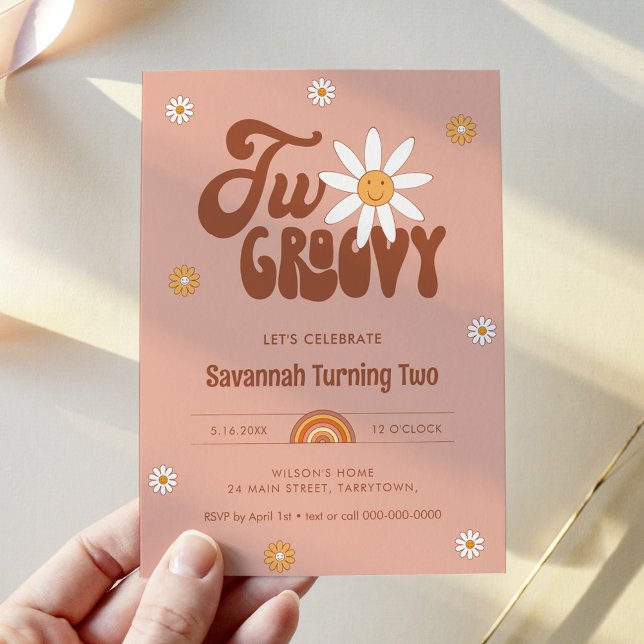 Invitation HIPPIE DAZE Deux Super 2e anniversaire (Créateur téléchargé)