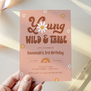 Invitation HIPPIE DAZE Young Wild And Three, 3e Anniversaire