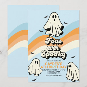 Invitation Hippie Halloween Rétro Fantôme Pour toujours Épouv