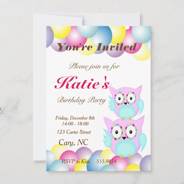 Invitation hippie hibiscus multicolore (Devant)