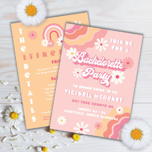 Invitation Hippie Retro Bachelorette Party Week-end