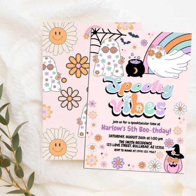 Invitation Hippie Super Éffrayant Vibes Halloween Anniversair (Créateur téléchargé)