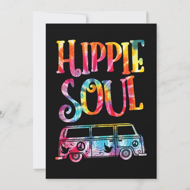 Invitation Hippie Tie Dye Van Hippie Soul (Devant)