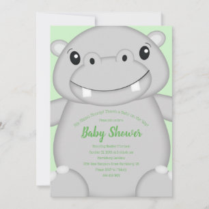 Invitation Hippo Baby shower vert
