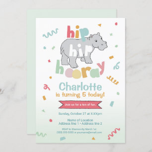 Invitation Hippo Hippopotamus
