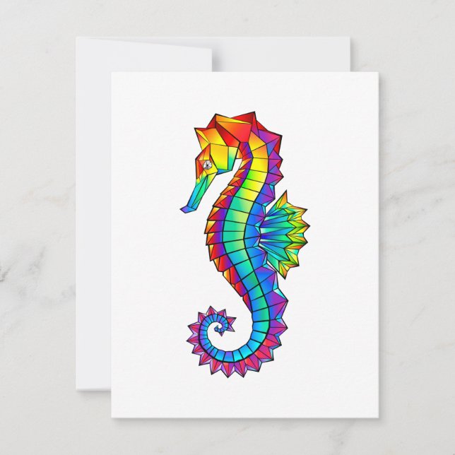 Invitation Hippocampe polygonal arc-en-ciel (Devant)