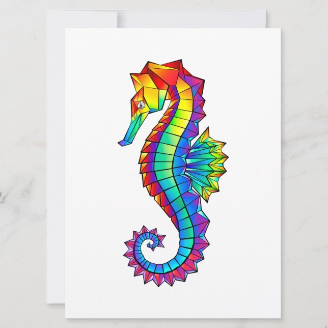 Invitation Hippocampe polygonal arc-en-ciel (Devant)