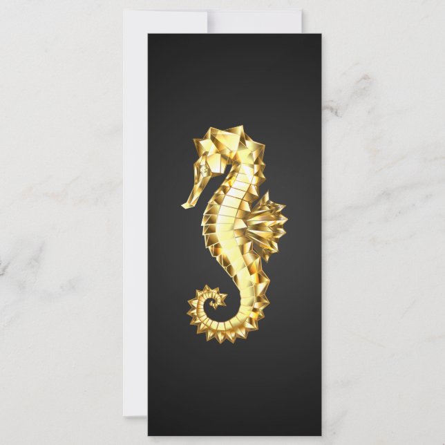 Invitation Hippocampe Polygonal Or (Devant)