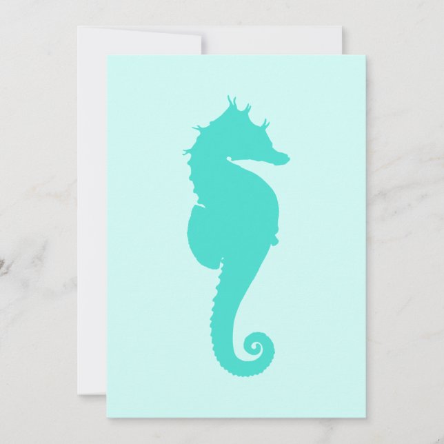 Invitation Hippocampe Turquoise (Devant)