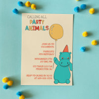 Hippopotame de dessin animé, animal de fête au bal