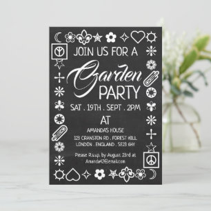 Invitation Hippy Chic décoré Chalkboard Garden Party