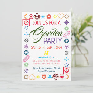 Invitation Hippy Chic Garden Party décoré