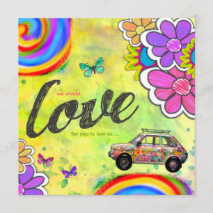 Invitation Hippy Tie Dye