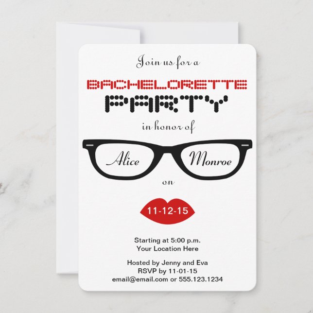 Invitation Hipster Bachelorette (Devant)